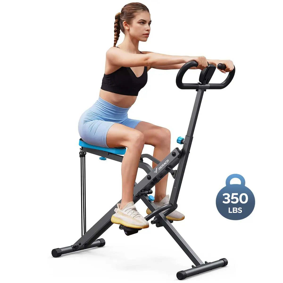 Adjustable Resistance Squat Machine for Women (Black Gray)