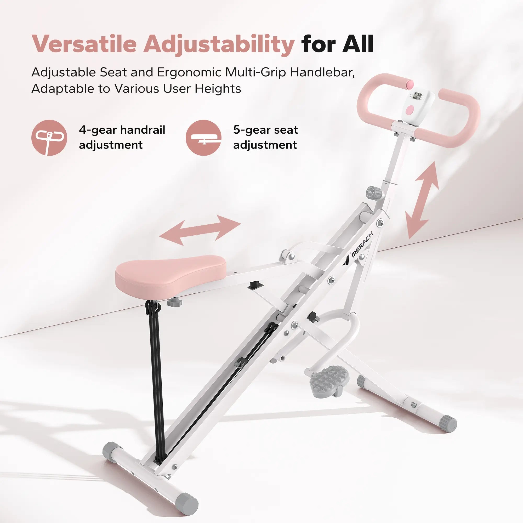 Adjustable Resistance Squat Machine for Women (Black Gray)